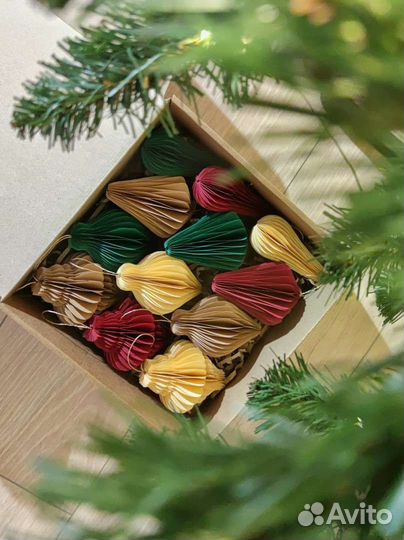 Бумажные елочные игрушки