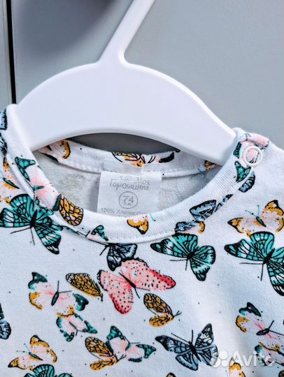 Платье детское 74 боди с бабочками