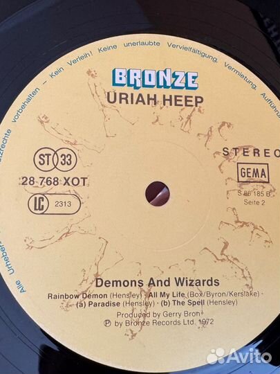 Lp Uriah Heep «Demons And Wizards» W.Germany 1972