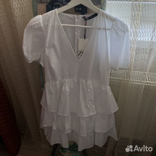 Платье Zara летнее белое