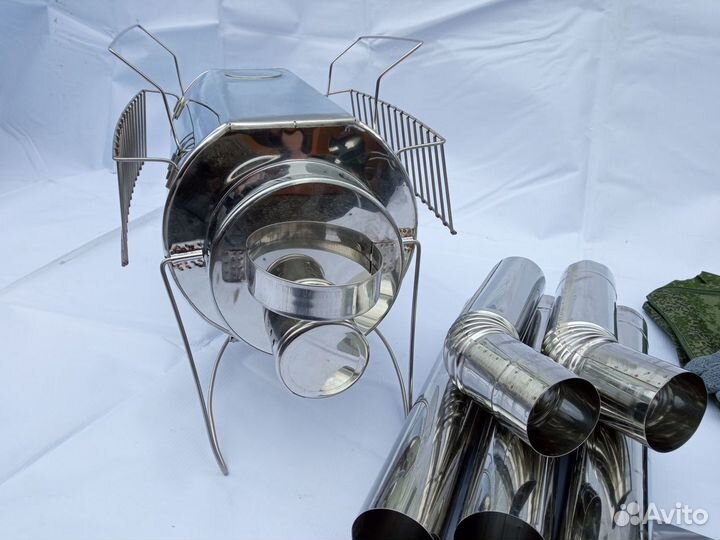 Печь туристическая Кабанчик на 15 л. с решетками