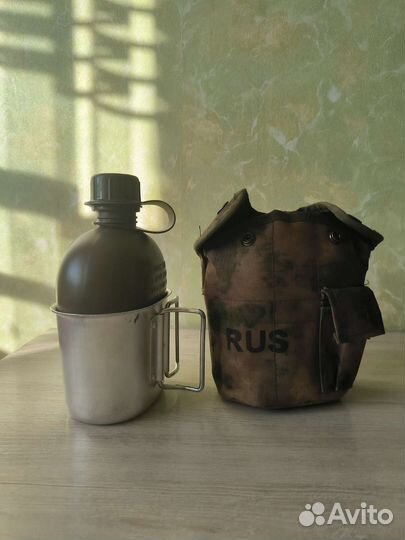 Фляжка с котелком в чехле