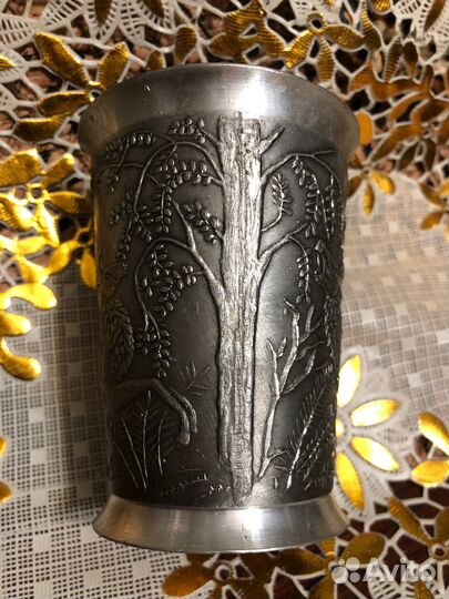 Стакан № 18. Старинный оловянный стакан 