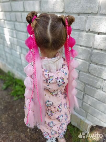 Резинки с канекалоном прическа детская