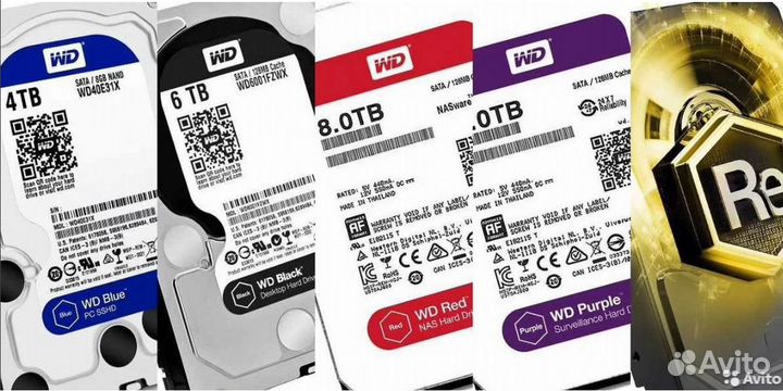 Жесткие диски 10 tb / 8 tb / 4 tb / 2tb / 1tb / 05