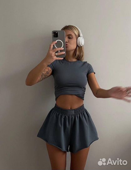 Костюм тройка штаны шорты футболка 42-48