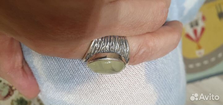 Кольцо серебро 925 фит Эдем с пренитом со змеей на