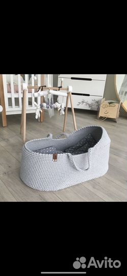 Люлька переноска вязаная комплект постели