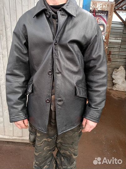Кожаный пиджак мужской 52 54