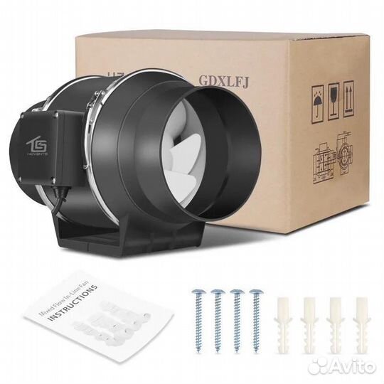 Умный вентилятор канальный, вытяжной kc 100 A