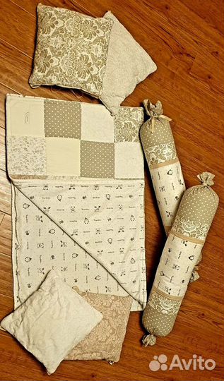 Бортики, валики, подушки,одеяло в детскую кроватку