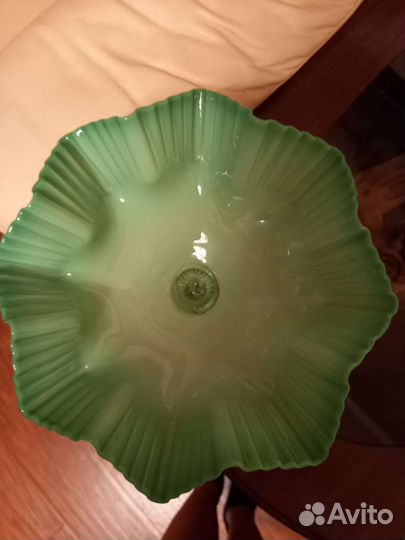 Ваза для фруктов молочное стекло. Мальцов. Большая