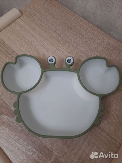 Тарелка детская на присоске крабик