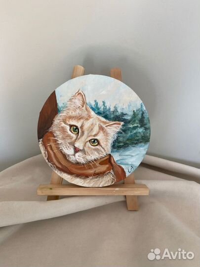 Мини холст картина магнит любимый питомец на заказ