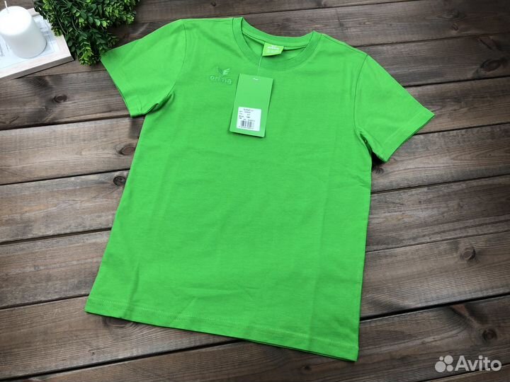 Футболка зеленая хлопок для мальчика erima