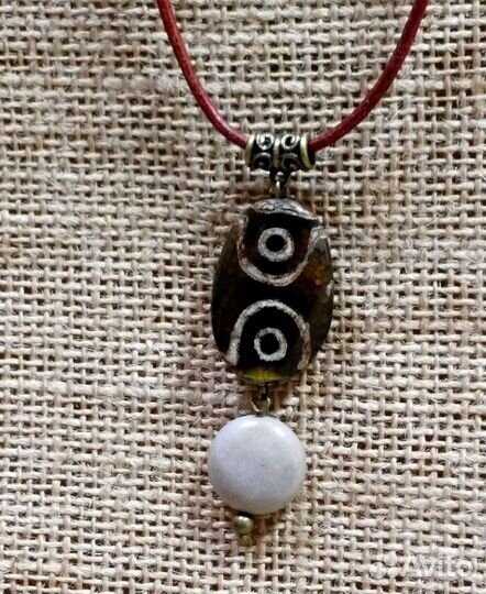 Подвеска-оберег с бусиной Дзи 