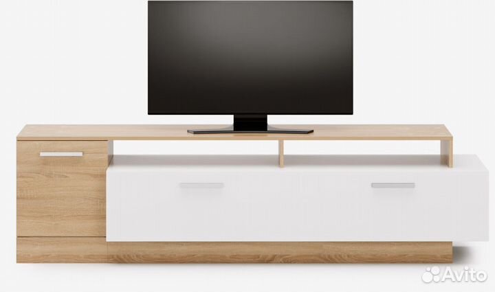 Тумба для телевизора, дуб сонома/белый бриллиант