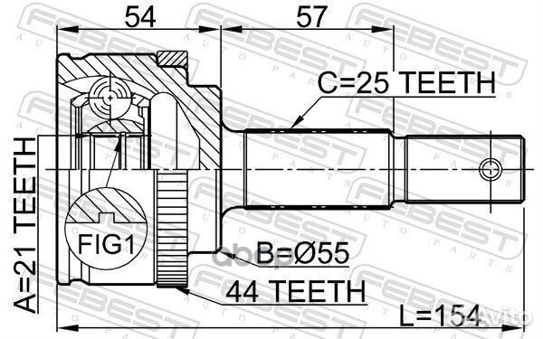 ШРУС наружный 21x55x25 nissan almera UK make N1