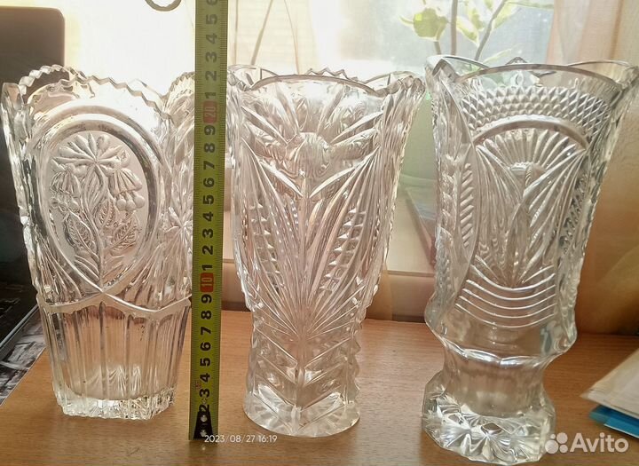 Вазы хрусталь и бидоны