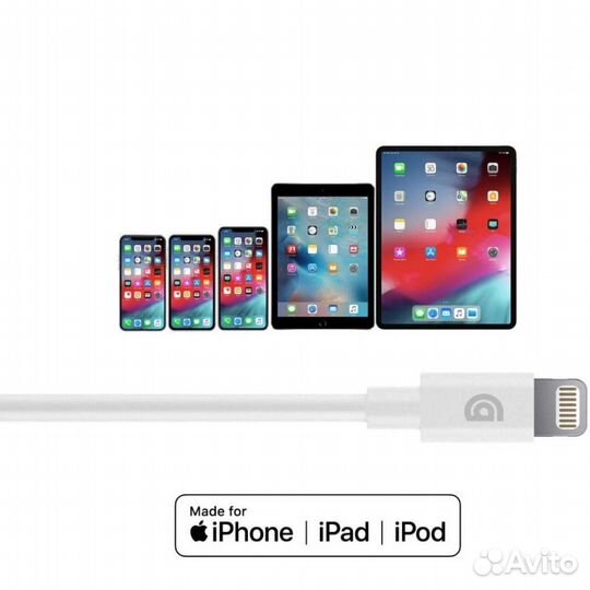 Кабель Griffin USB-C/Lightning Cable 1.2m White