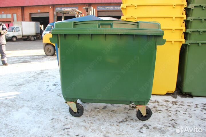 Пластиковый мусорный бак 660л Ш6234