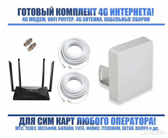 Комплект Усиления 4G Интернета netis kaa15