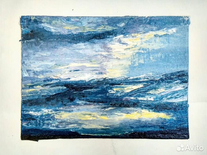Картина маслом морской пейзаж 20х15