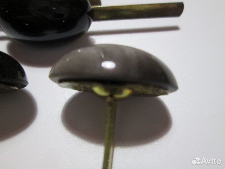 Запонки и зажим с натуральными камнями, винтаж