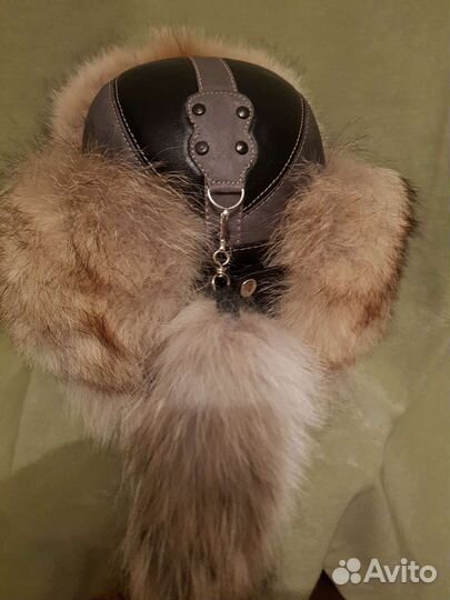 Шапка-малахай из меха волка