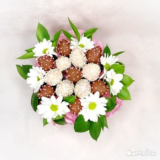 Клубника в шоколаде, букет из клубники