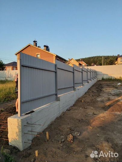 Заборы из профнастила, 3Д сетки и др