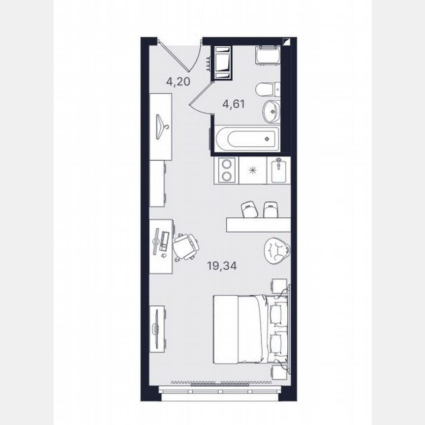 Апартаменты-студия, 28,1 м², 17/24 эт.