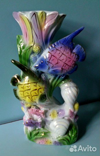 Ваза - Кувшин Рыбки. Фарфор гдр