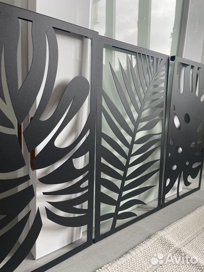 Панно листья икеа лофт из металла