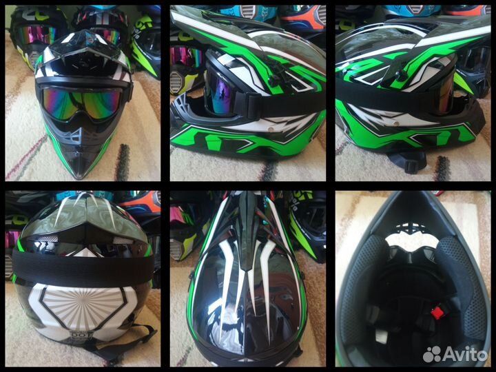 Кроссовый шлем с очками