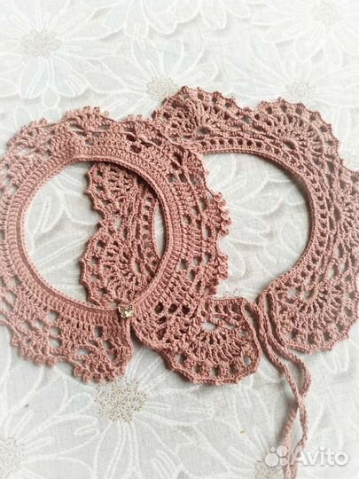 Воротник вязаный кружевной воротничок