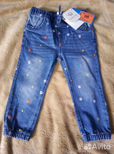 Джинсы новые на девочку рост 92