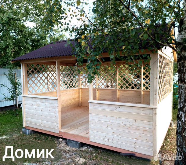 Деревянная беседка 3х4
