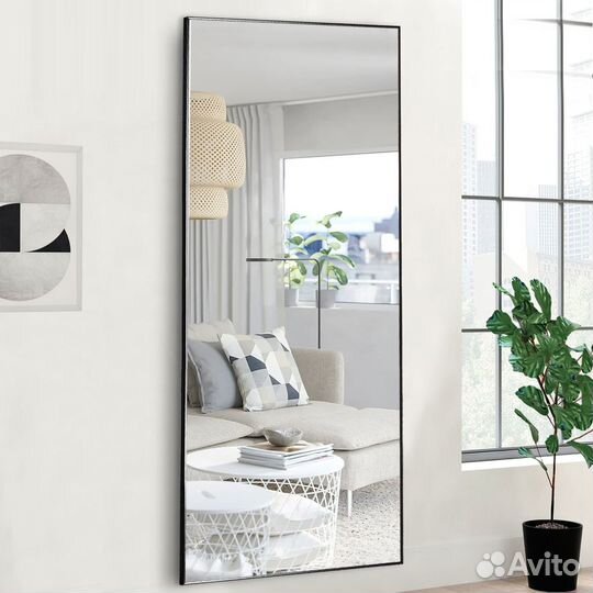 Зеркало настенное в черной раме 65*190см