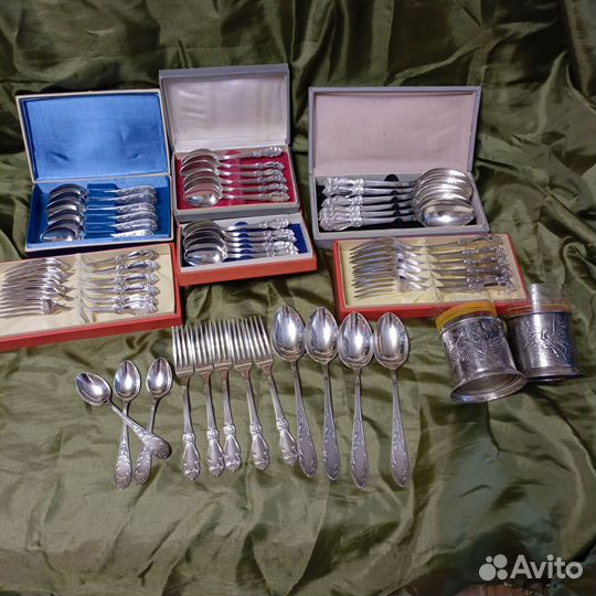 Мельхиоровые ложки.вилки.подстаканики.ссср
