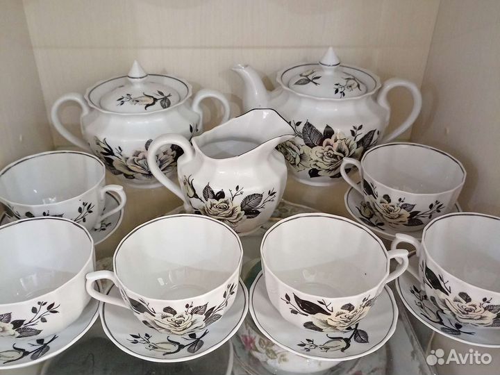 Чайный сервиз белая роза
