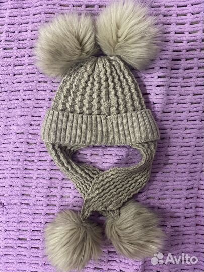 Шапка зимняя для девочки 52 54 и шарф