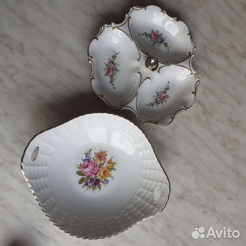 Менажница и сухарница/фарфор чсср