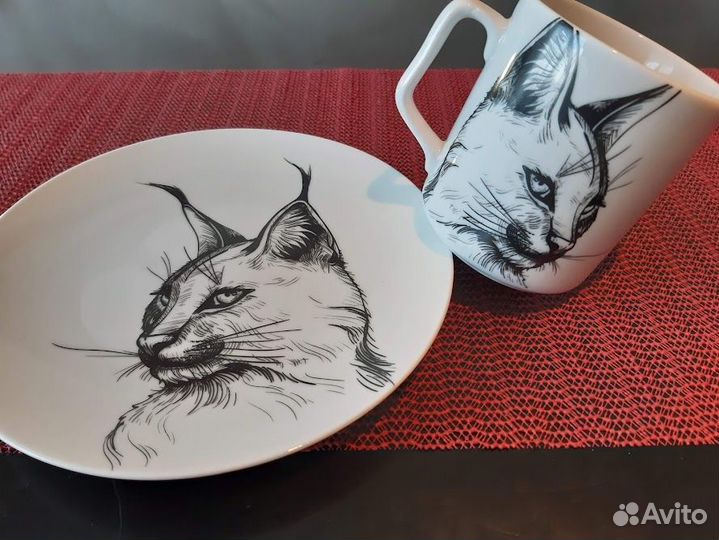 Тарелка 20 см и кружка 350 мл Каракал