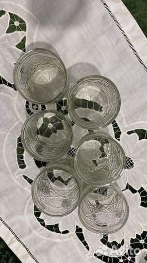 Старинные стаканы прессованное стекло