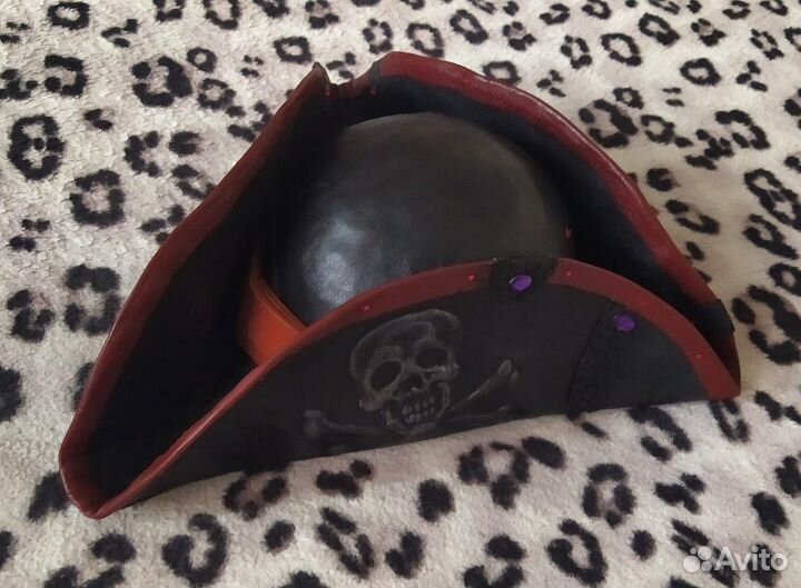 Кожаная пиратская треуголка размер 55-59