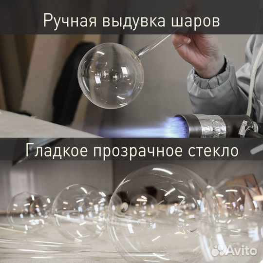 Елочные стеклянные шары прозрачные 8,5 см 6 шт