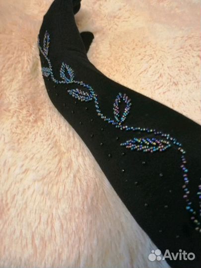 Перчатки длинные утеплённые