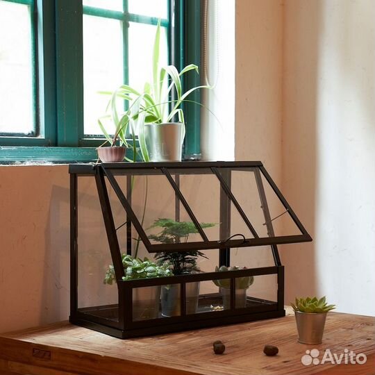 Akerbar IKEA 505.371.69 Мини-теплица 45 см. закрытая/открытая/чёрная