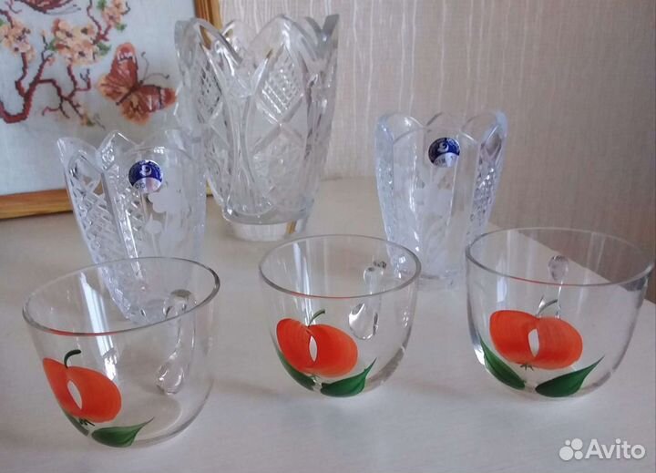 Вазы хрустальные, бокальчики